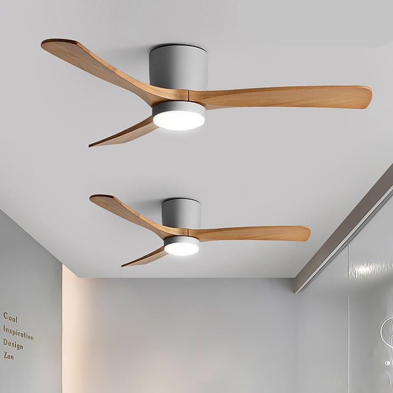 Lux Comfort Wood Low Profile Ceiling Fan With Light
