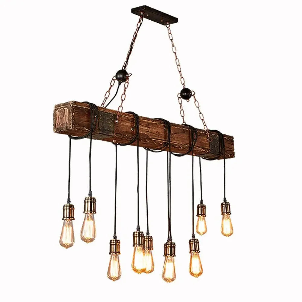 Rustic Farmhouse Wooden Beam Pendant Light
