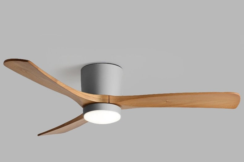 Lux Comfort Wood Low Profile Ceiling Fan With Light