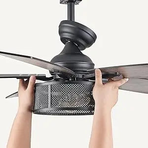 Lux Farmhouse Modern Industrial Fan With Light