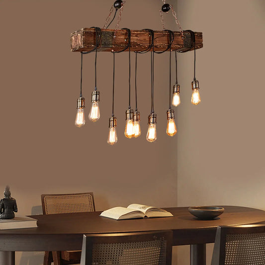 Rustic Farmhouse Wooden Beam Pendant Light