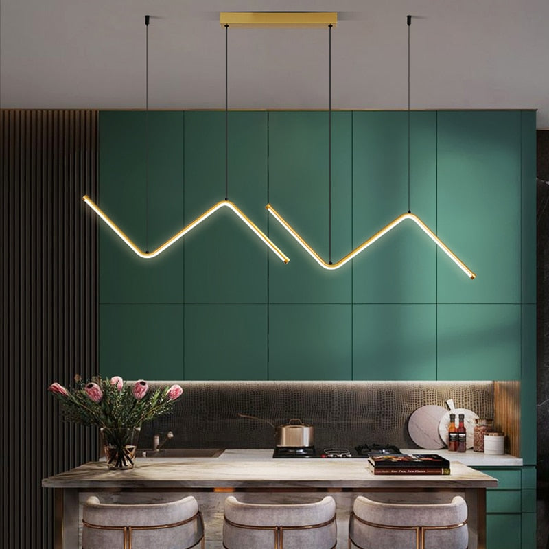 Modern Ridges Lux Pendent Hanging LED Chandelier