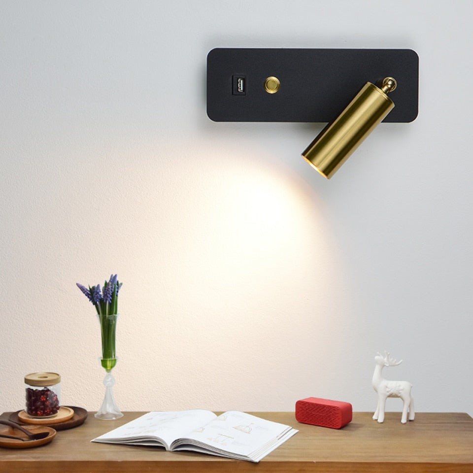 Contemporary Lux USB Bedside Wall Lights