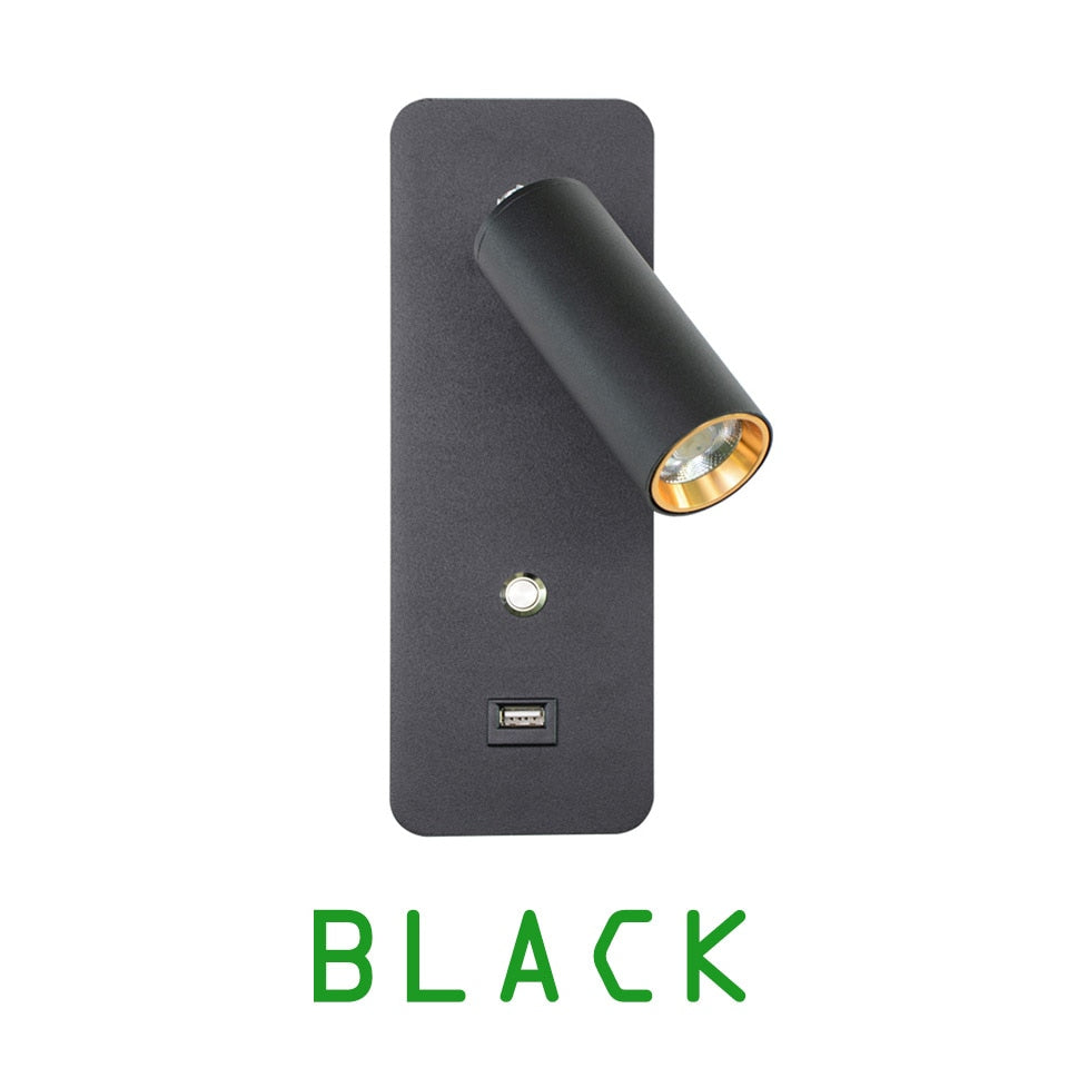 Contemporary Lux USB Bedside Wall Lights