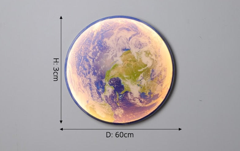Lux Luminesces Planetary Moon Wall Light