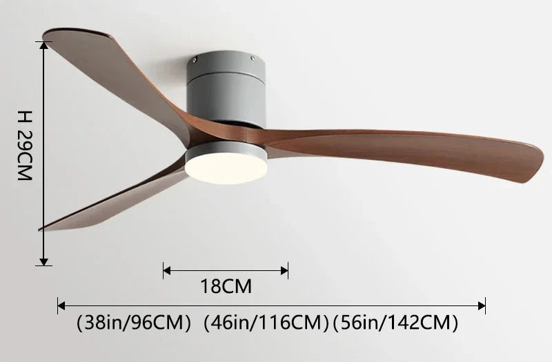 Modern Gray Low Profile Ceiling Fan with Light