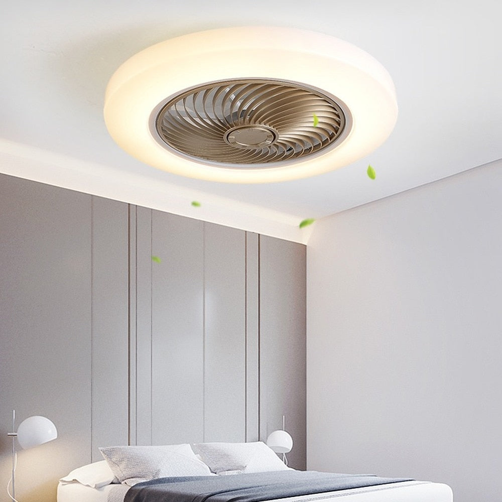 Modern Lux Flush Mounted Silent Retractable Fan Light