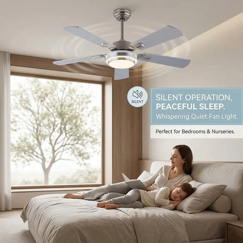 AeroVibe 42" / 52" Modern Ceiling Fan with LED Light & Remote