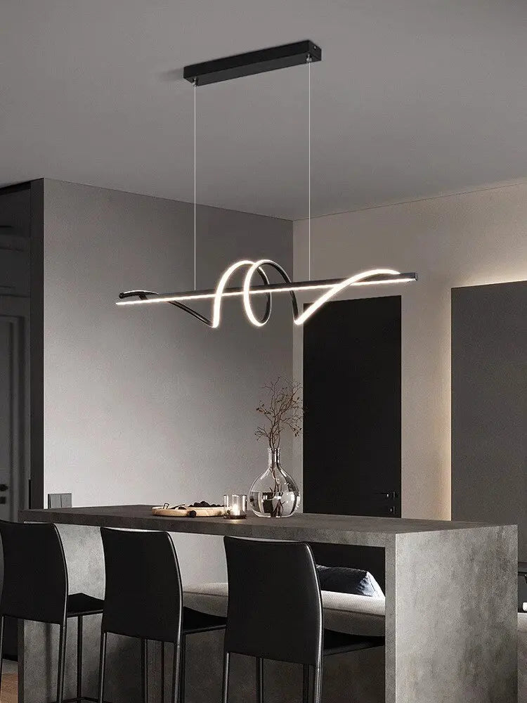 Luna Minimalist LED Pendant Light – Modern Linear Hanging Lamp