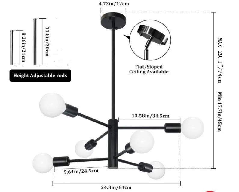 Household Living Room Chandelier Light 6/8/10/12 Lamps Heads Modern Dining Room Bedroom Gold/Black Ceiling Chandelier Lamp E27