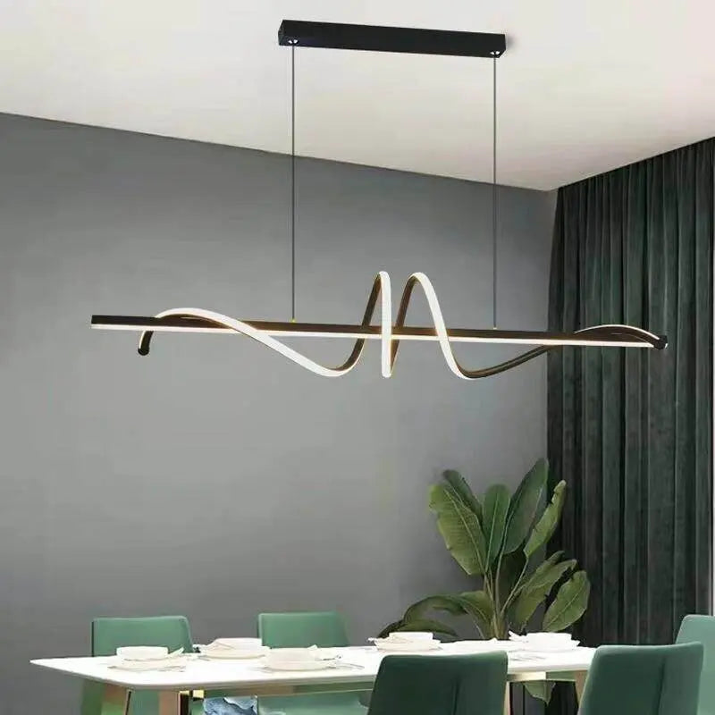 Luna Minimalist LED Pendant Light – Modern Linear Hanging Lamp