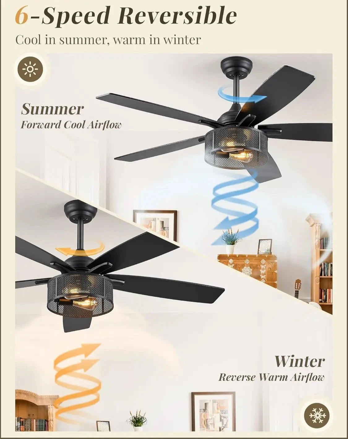 Lux Farmhouse Modern Industrial Fan With Light