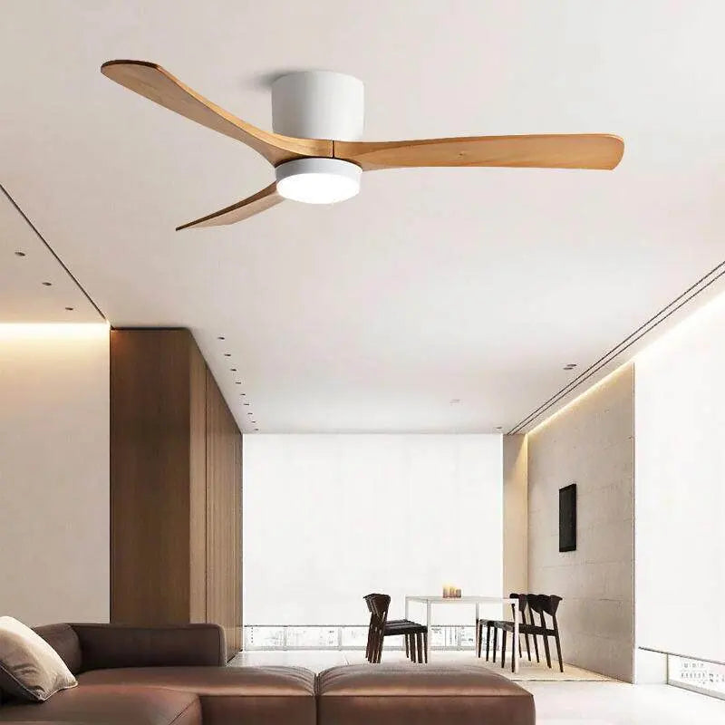 Industrial Retro Solid Wood Ceiling Fan – High-Airflow Variable Speed Fan
