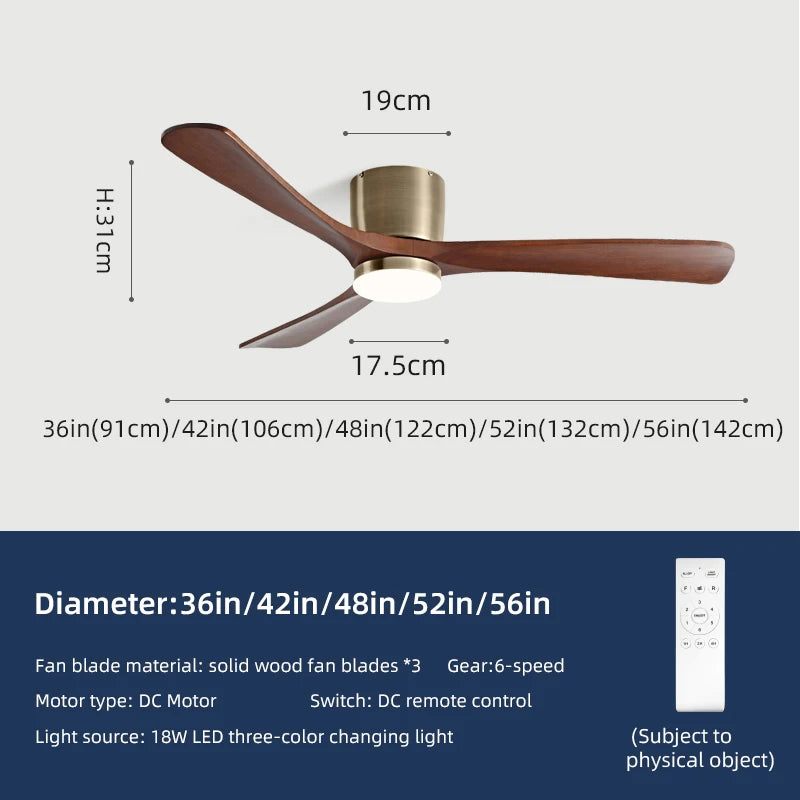 Smart Inverter Ceiling Fan with 3-Color LED Light
