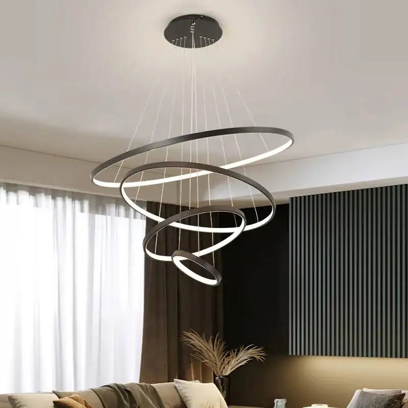 Modern LED Ring Chandelier – Nordic Minimalist Ceiling Pendant Light
