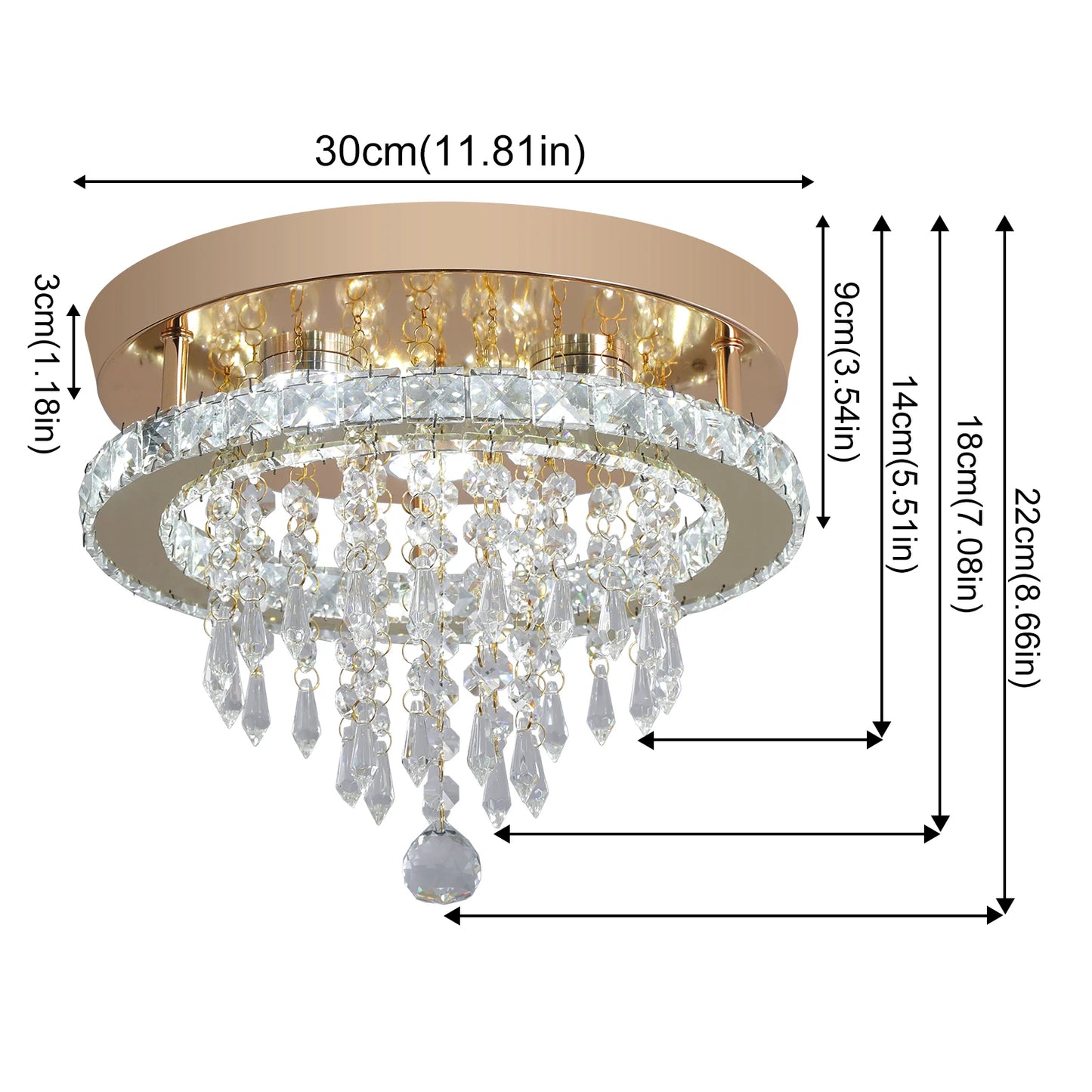 Lux Modern Gold Crystal Chandelier