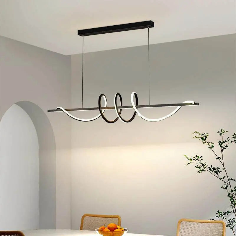 Luna Minimalist LED Pendant Light – Modern Linear Hanging Lamp