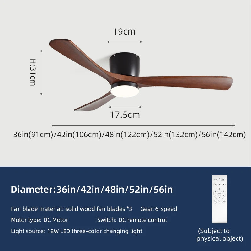 Smart Inverter Ceiling Fan with 3-Color LED Light