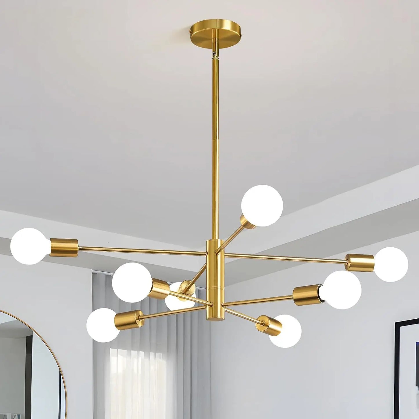 Household Living Room Chandelier Light 6/8/10/12 Lamps Heads Modern Dining Room Bedroom Gold/Black Ceiling Chandelier Lamp E27