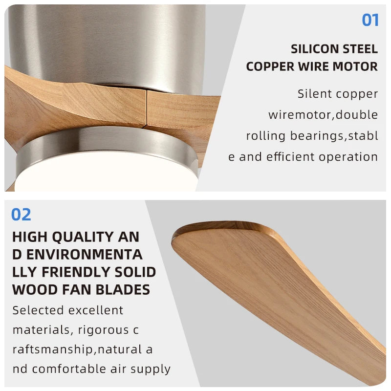 Smart Inverter Ceiling Fan with 3-Color LED Light