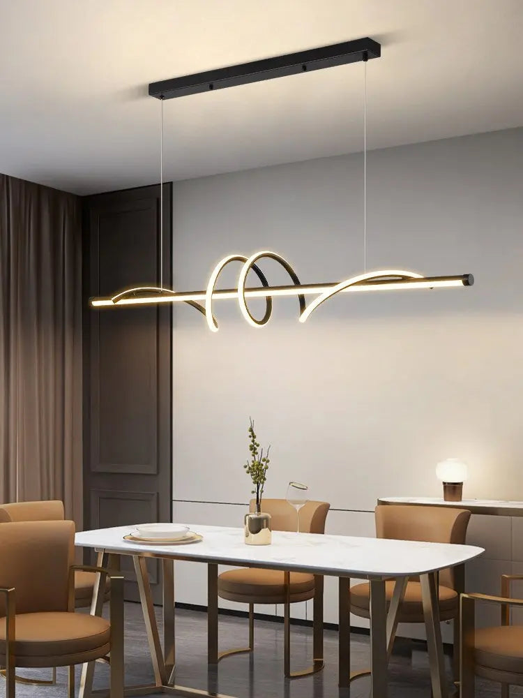 Luna Minimalist LED Pendant Light – Modern Linear Hanging Lamp