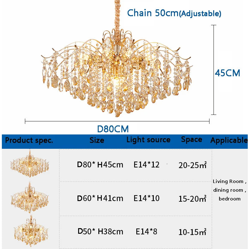 Aura Modern Luxury Crystal LED Chandelier – Premium Ceiling Light