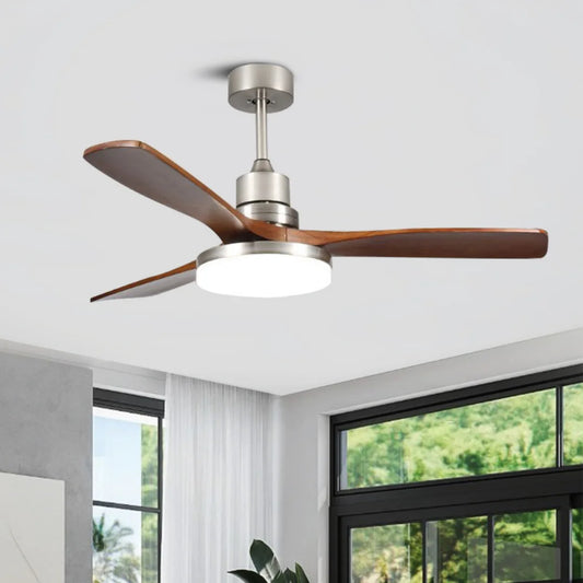 Heritage Vintage Wood Ceiling Fan with LED Pendant Light & Remote