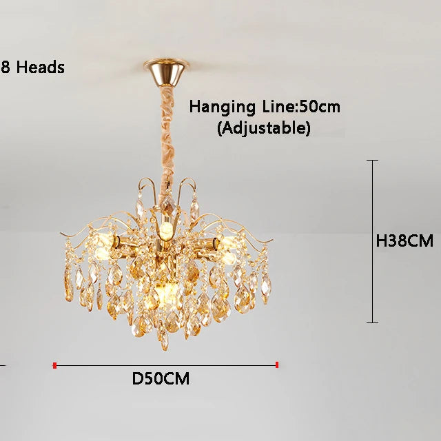 Aura Modern Luxury Crystal LED Chandelier – Premium Ceiling Light