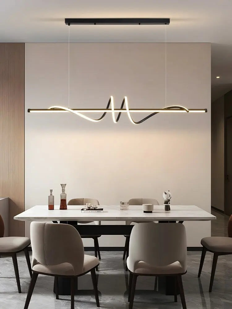 Luna Minimalist LED Pendant Light – Modern Linear Hanging Lamp