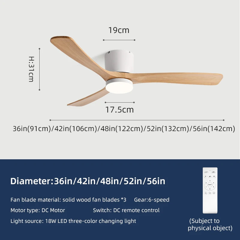 Smart Inverter Ceiling Fan with 3-Color LED Light
