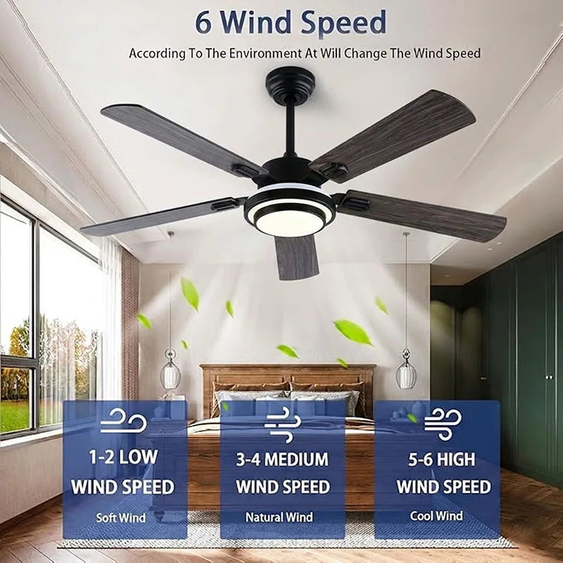 AeroVibe 42" / 52" Modern Ceiling Fan with LED Light & Remote