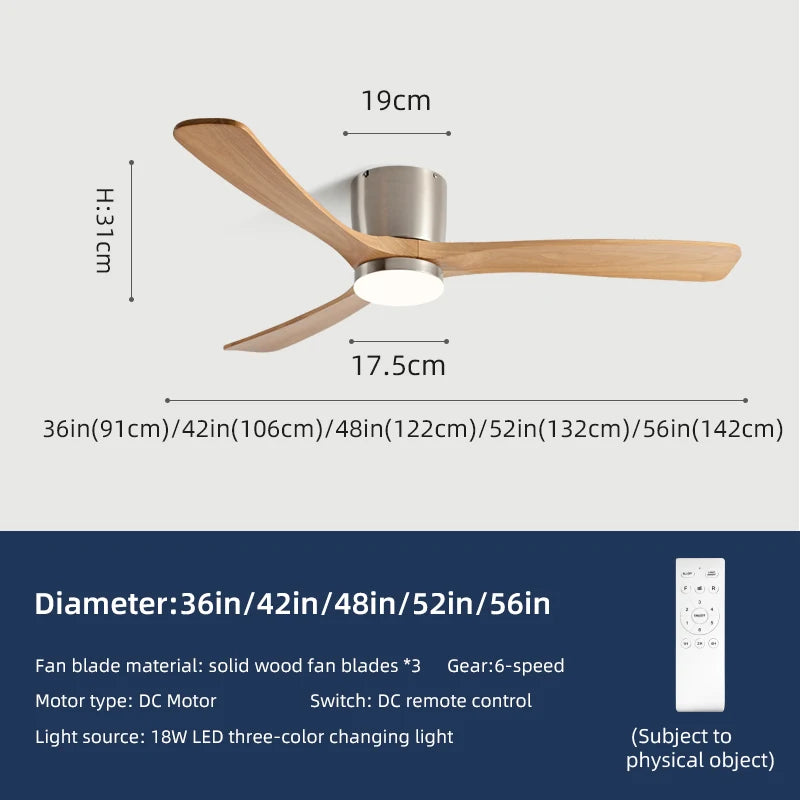 Smart Inverter Ceiling Fan with 3-Color LED Light