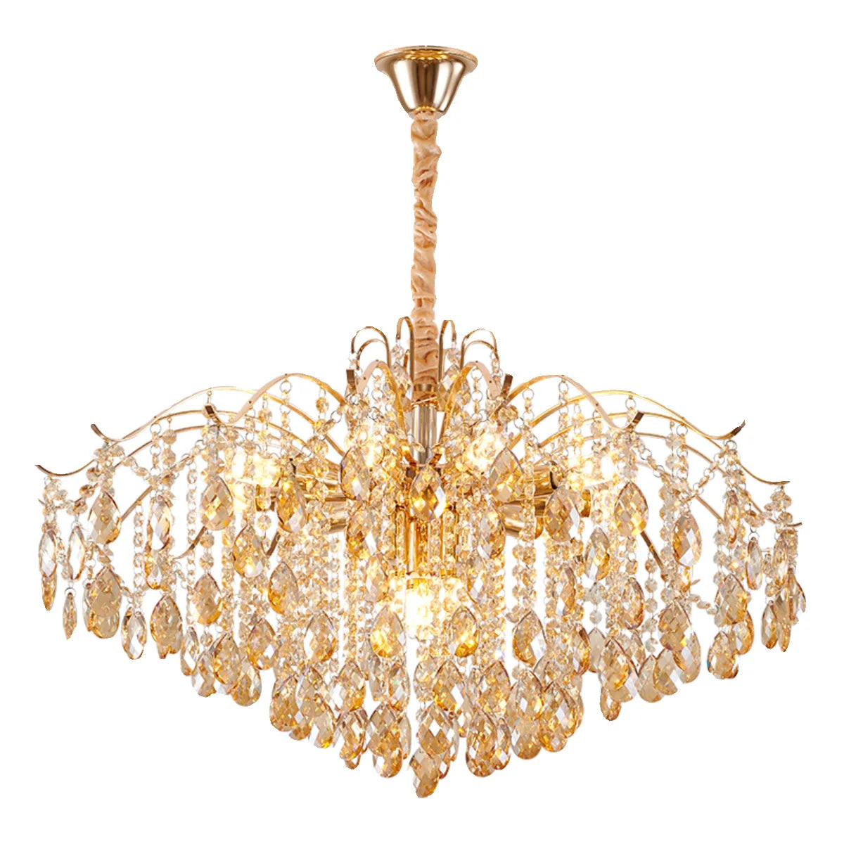 Aura Modern Luxury Crystal LED Chandelier – Premium Ceiling Light