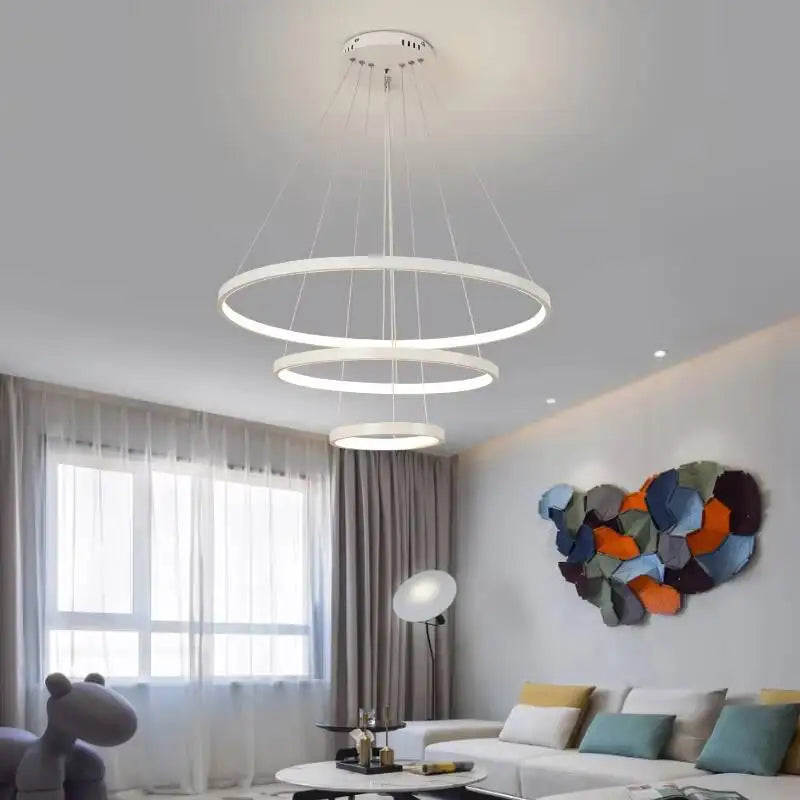 Modern LED Ring Chandelier – Nordic Minimalist Ceiling Pendant Light