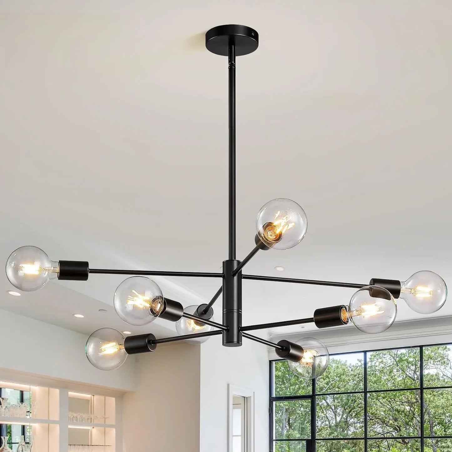 Household Living Room Chandelier Light 6/8/10/12 Lamps Heads Modern Dining Room Bedroom Gold/Black Ceiling Chandelier Lamp E27