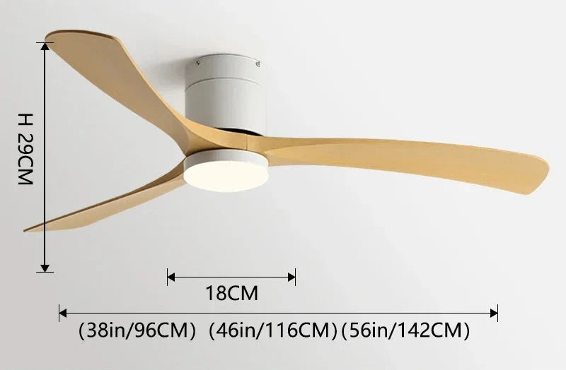 White Faux Wood Modern Low Profile Ceiling Fan with Light