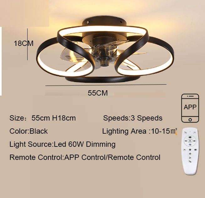 Modern Invisible Fan Ceiling Light