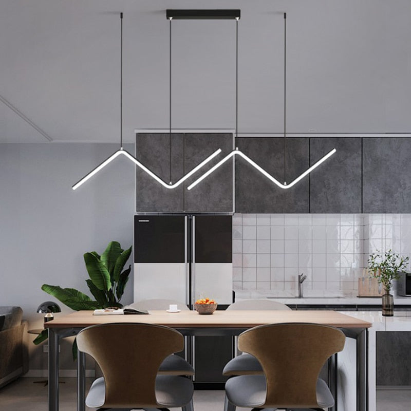 Modern Ridges Lux Pendent Hanging LED Chandelier