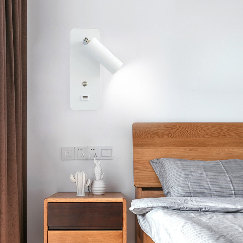 Contemporary Lux USB Bedside Wall Lights