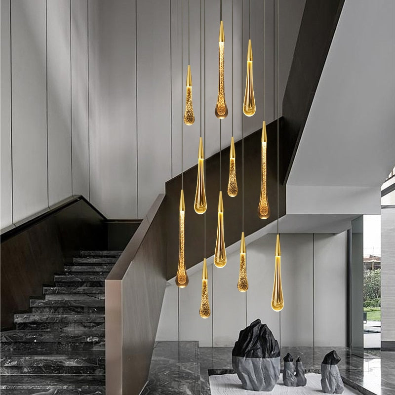 Lux Crystal Water Drop LED Pendant Lights
